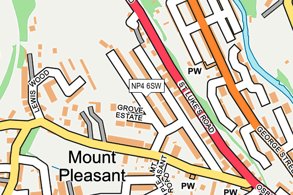 NP4 6SW map - OS OpenMap – Local (Ordnance Survey)