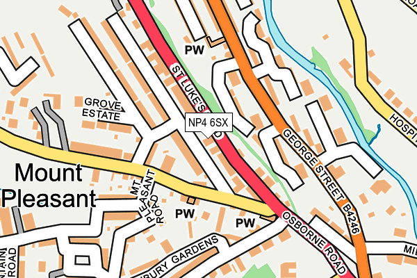 NP4 6SX map - OS OpenMap – Local (Ordnance Survey)