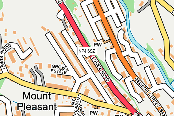 NP4 6SZ map - OS OpenMap – Local (Ordnance Survey)