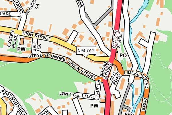 NP4 7AG map - OS OpenMap – Local (Ordnance Survey)