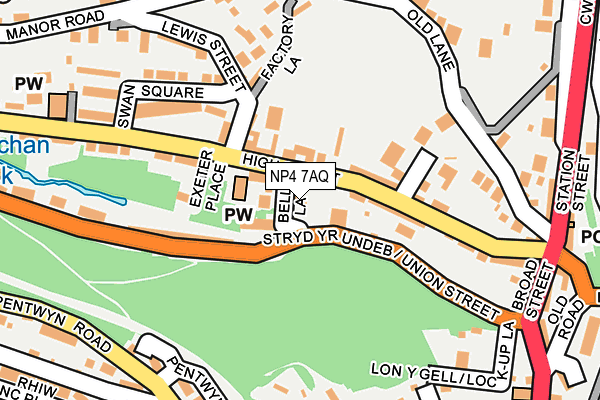 NP4 7AQ map - OS OpenMap – Local (Ordnance Survey)
