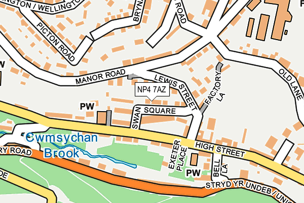 NP4 7AZ map - OS OpenMap – Local (Ordnance Survey)