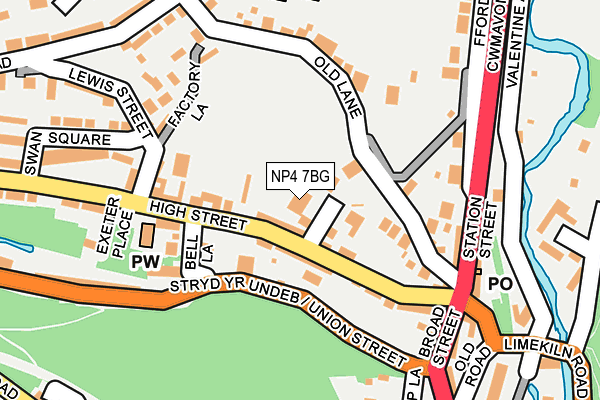 NP4 7BG map - OS OpenMap – Local (Ordnance Survey)