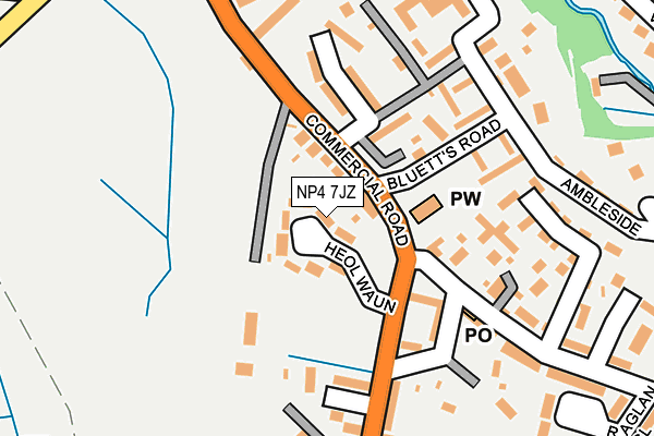 NP4 7JZ map - OS OpenMap – Local (Ordnance Survey)