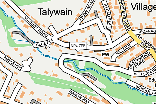 NP4 7PF map - OS OpenMap – Local (Ordnance Survey)