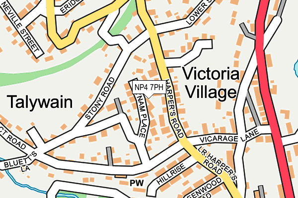 NP4 7PH map - OS OpenMap – Local (Ordnance Survey)