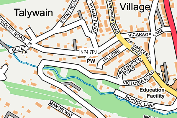 NP4 7PJ map - OS OpenMap – Local (Ordnance Survey)