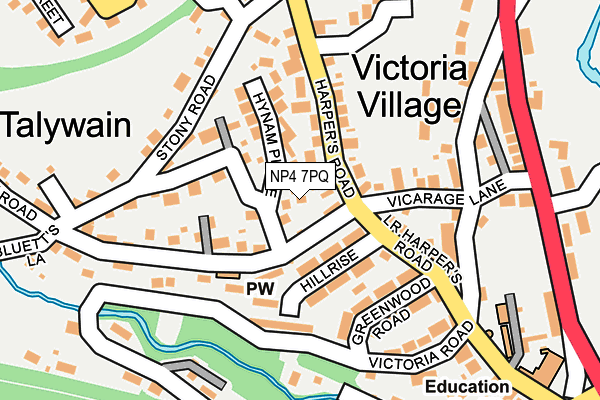 NP4 7PQ map - OS OpenMap – Local (Ordnance Survey)