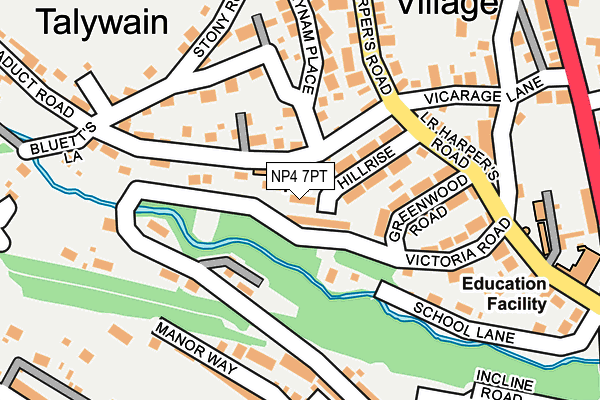 NP4 7PT map - OS OpenMap – Local (Ordnance Survey)
