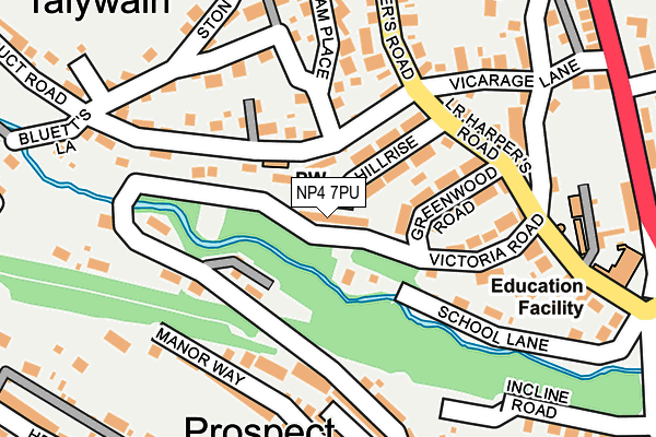 NP4 7PU map - OS OpenMap – Local (Ordnance Survey)