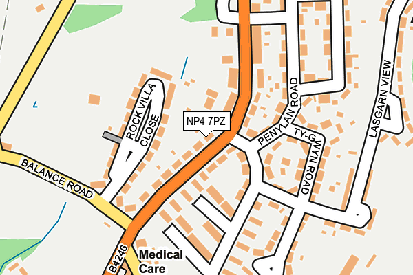 NP4 7PZ map - OS OpenMap – Local (Ordnance Survey)