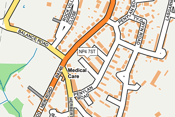 NP4 7ST map - OS OpenMap – Local (Ordnance Survey)