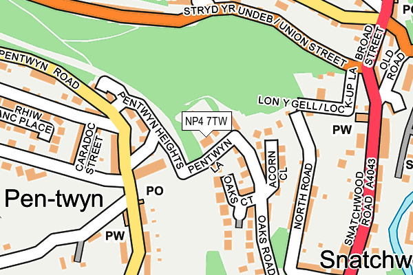 NP4 7TW map - OS OpenMap – Local (Ordnance Survey)