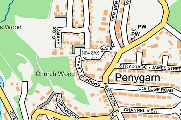 NP4 8AX map - OS OpenMap – Local (Ordnance Survey)