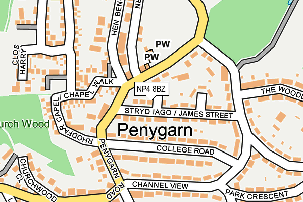 NP4 8BZ map - OS OpenMap – Local (Ordnance Survey)
