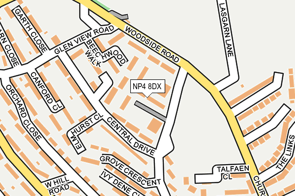 NP4 8DX map - OS OpenMap – Local (Ordnance Survey)