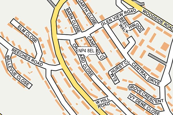 NP4 8EL map - OS OpenMap – Local (Ordnance Survey)