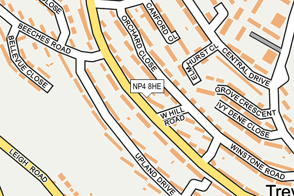 NP4 8HE map - OS OpenMap – Local (Ordnance Survey)