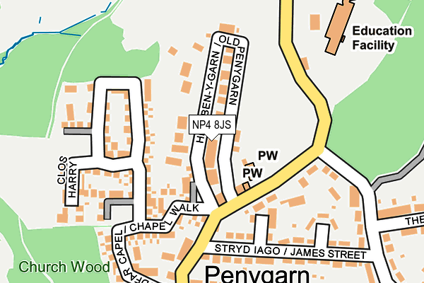 NP4 8JS map - OS OpenMap – Local (Ordnance Survey)