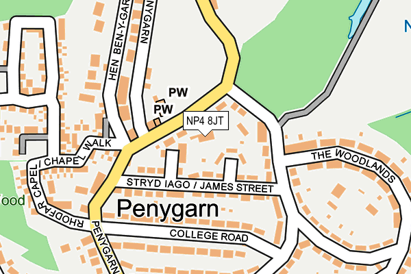 NP4 8JT map - OS OpenMap – Local (Ordnance Survey)