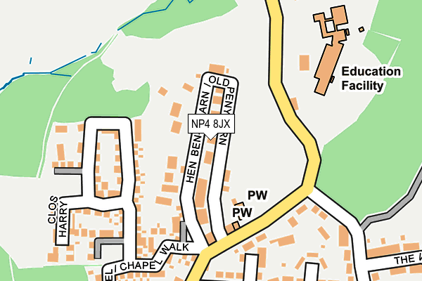 NP4 8JX map - OS OpenMap – Local (Ordnance Survey)