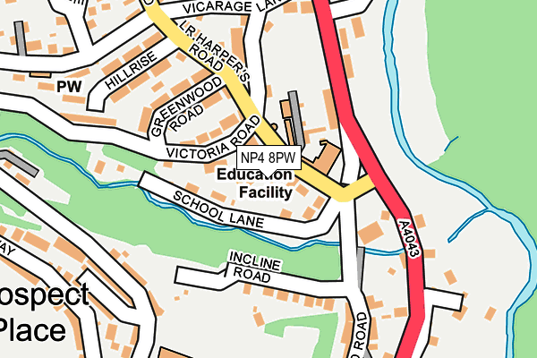 NP4 8PW map - OS OpenMap – Local (Ordnance Survey)