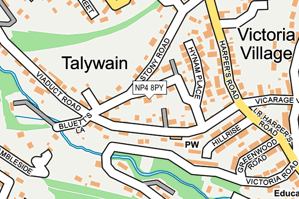 NP4 8PY map - OS OpenMap – Local (Ordnance Survey)