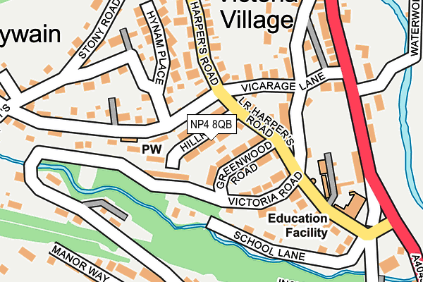 NP4 8QB map - OS OpenMap – Local (Ordnance Survey)