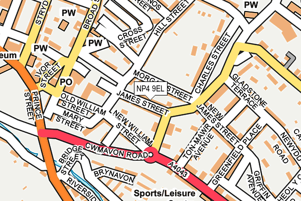 NP4 9EL map - OS OpenMap – Local (Ordnance Survey)