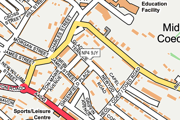 NP4 9JY map - OS OpenMap – Local (Ordnance Survey)
