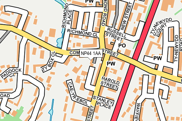NP44 1AA map - OS OpenMap – Local (Ordnance Survey)