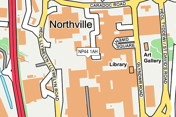 NP44 1AH map - OS OpenMap – Local (Ordnance Survey)