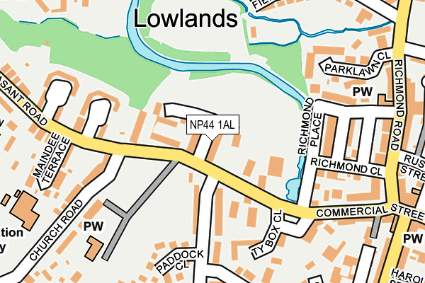 NP44 1AL map - OS OpenMap – Local (Ordnance Survey)
