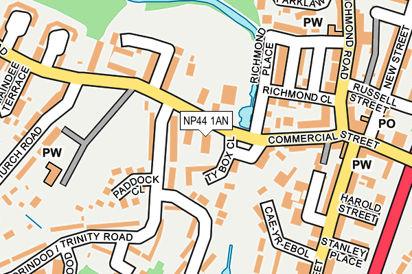 NP44 1AN map - OS OpenMap – Local (Ordnance Survey)