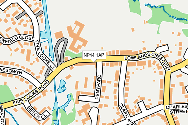 NP44 1AP map - OS OpenMap – Local (Ordnance Survey)