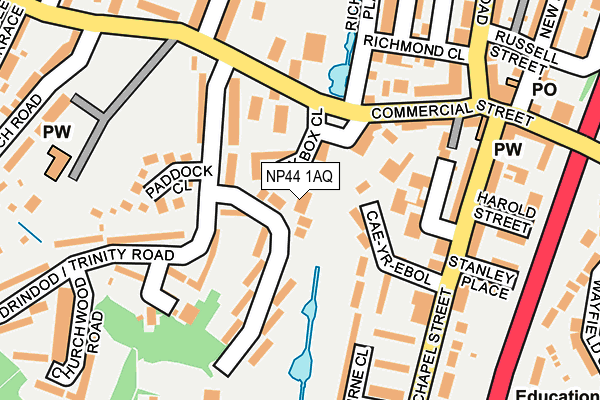 NP44 1AQ map - OS OpenMap – Local (Ordnance Survey)
