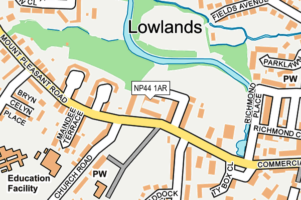 NP44 1AR map - OS OpenMap – Local (Ordnance Survey)