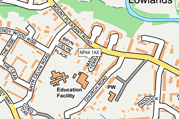 NP44 1AX map - OS OpenMap – Local (Ordnance Survey)