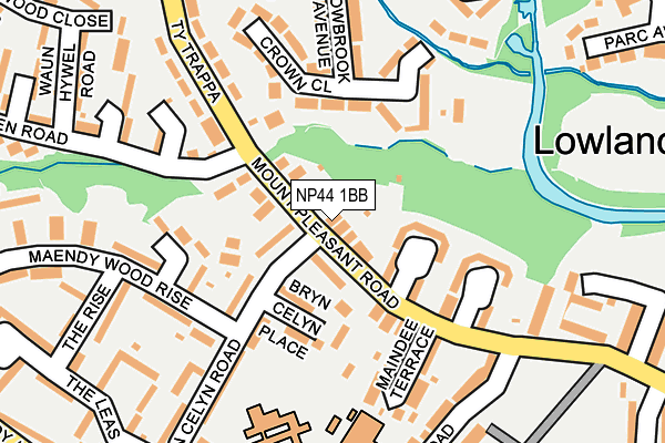 NP44 1BB map - OS OpenMap – Local (Ordnance Survey)