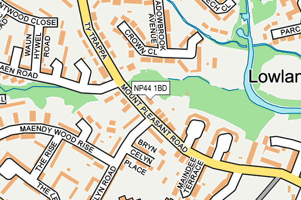 NP44 1BD map - OS OpenMap – Local (Ordnance Survey)