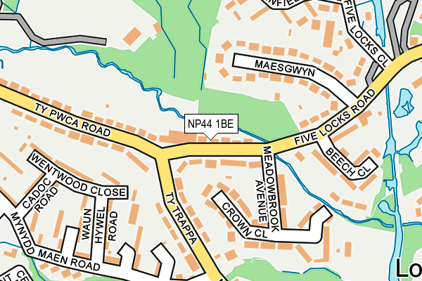 NP44 1BE map - OS OpenMap – Local (Ordnance Survey)