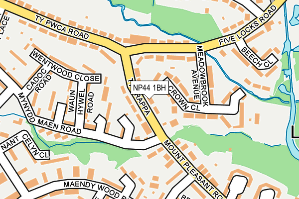 NP44 1BH map - OS OpenMap – Local (Ordnance Survey)
