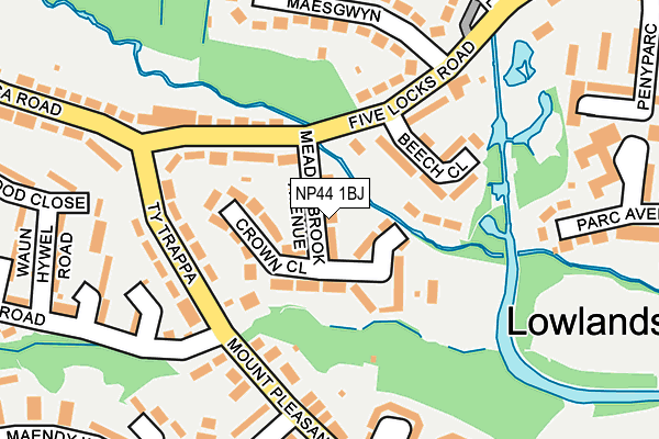 NP44 1BJ map - OS OpenMap – Local (Ordnance Survey)