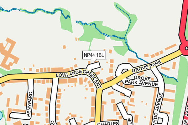 NP44 1BL map - OS OpenMap – Local (Ordnance Survey)