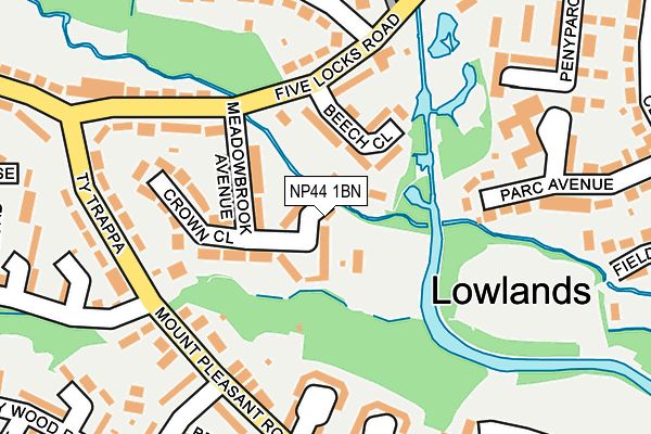 NP44 1BN map - OS OpenMap – Local (Ordnance Survey)