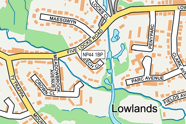 NP44 1BP map - OS OpenMap – Local (Ordnance Survey)