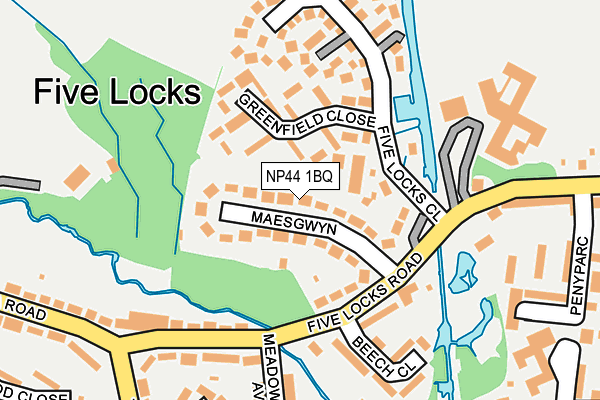 NP44 1BQ map - OS OpenMap – Local (Ordnance Survey)