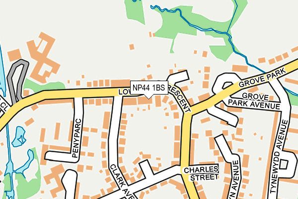 NP44 1BS map - OS OpenMap – Local (Ordnance Survey)
