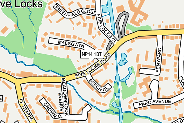 NP44 1BT map - OS OpenMap – Local (Ordnance Survey)