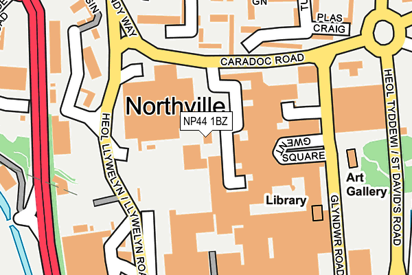 NP44 1BZ map - OS OpenMap – Local (Ordnance Survey)